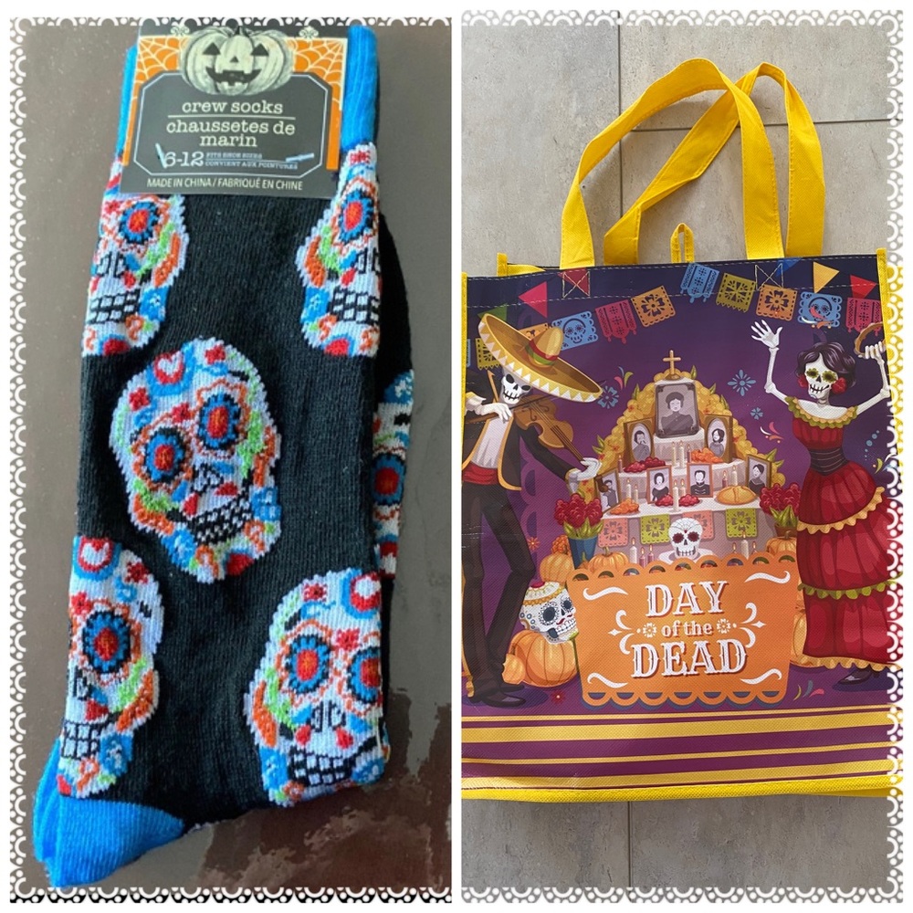 Day of the Dead Crew Socks & Bag